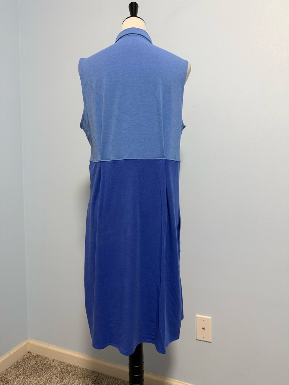 Puma Two-Tone Blue Sleeveless Polo Mini Dress - Picture 4 of 8